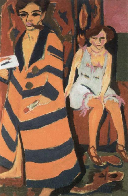 Ernst Ludwig Kirchner self portrait with a model France oil painting art